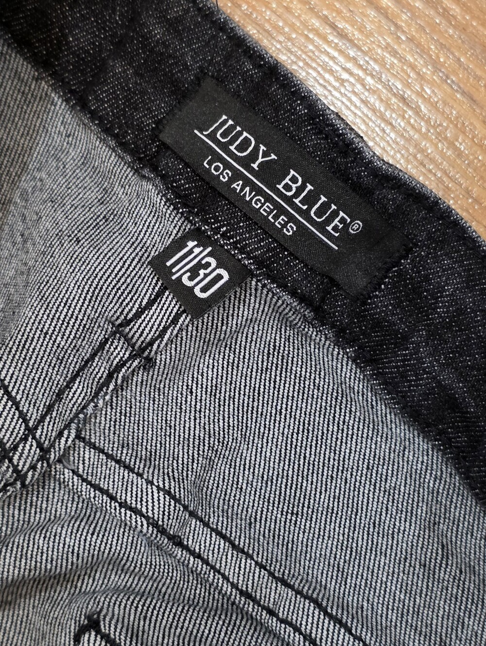Judy Blue Nellie High Rise Button Fly Trouser Wide Leg Jeans Size 11 / 30 Black - Picture 11 of 14
